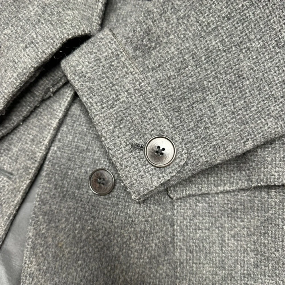 Giorgio Armani ~ Women’s Wool Mohair Alpaca Gray Trench Car Coat ~ Sz 8 ~ VTG - Picture 7 of 16